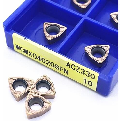 10PCS WCMX040208FN Carbide Insert Turning Tool Turning Milling Cutter CNC Cutting Tool Slot Cutting