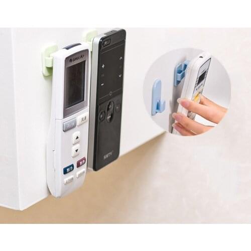 2Pair=4pcs PlasticHooks Sticky Set Tv Air Conditioner Remote Control Hanger Home Remote Control Storage Rack
