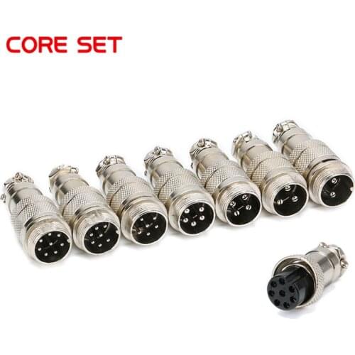 2PCS/set GX16 2/3/4/5/6/7/8/9 Pin Male & Female 16mm Circular Aviation Socket Plug Wire Panel Connector 2PCS=1pcs Male + Female
