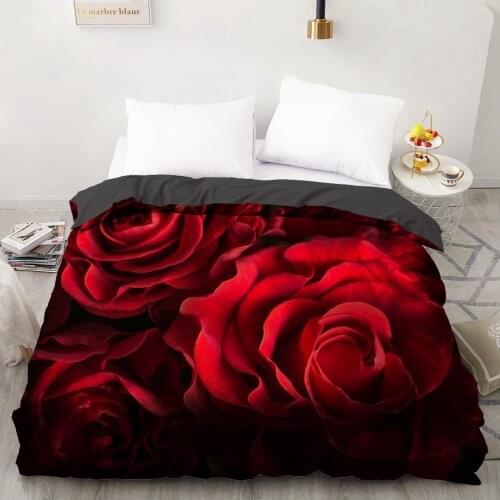 3D Duvet Cover Custom 210x210 245x210 Comforter/Quilt/Blanket case Full Queen King Bedding For Wedding Floral Microfiber
