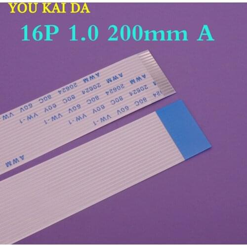 50pcs/lot New FFC FPC flat flexible cable 1.0mm pitch 16 pin 16pin Forward Length 200mm Width 17mm Ribbon Flex Cable
