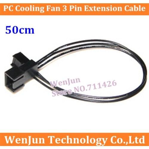 50cm High Quality 3 Pin Female Convert to 3pin Male Connector Extension Cable 3pin PC Cooling Fan