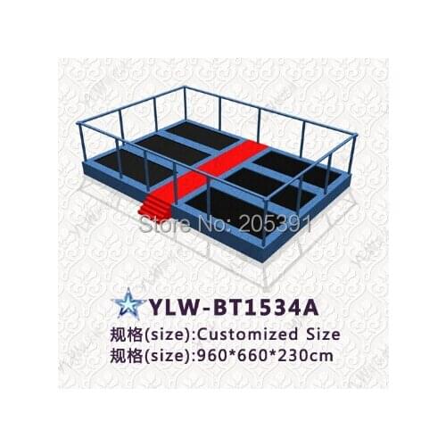 6 in 1 amusement indoor trampoline park,fitness trampoline bed,sport trampoline with net protecting