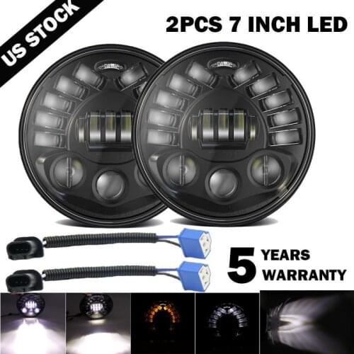 7 Inches LED Car Headlight Bulbs 500W Black LED Headlight High Low For Motorcycle Projection Headlight Car Accessories