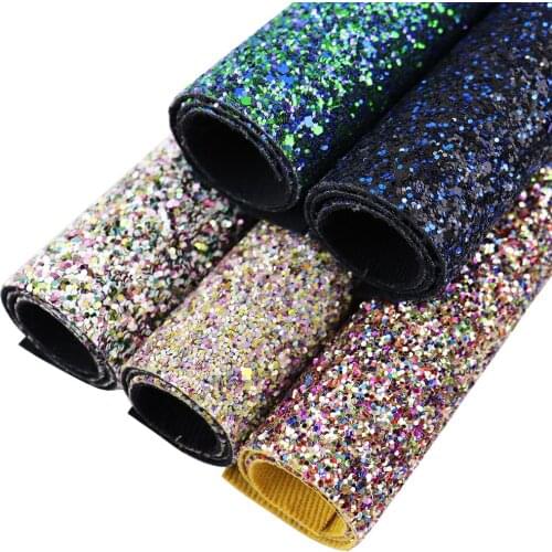 21*30cm A4 Sheet Mix Chunky Glitter Fabric Leather With Twill backing For Bowas earring craft Sewing bows DIY 1pieces F0104