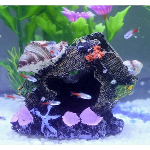 Home Decoration Accessories Aquarium Fish Tank Artificial Barrel Resin Ornament Cave Landscaping Decoration Animals