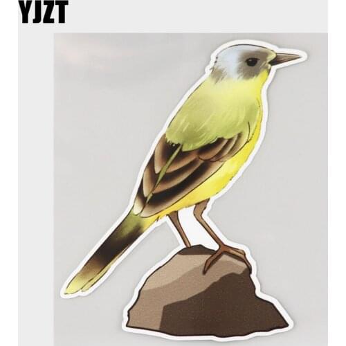 YJZT 10.6CM×13.2CM Car Sticker Creative Bird Stone Rock Finches PVC Decal 11C-0153