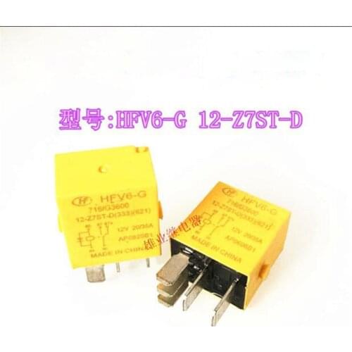 Car auto 12V relay HFV6-G 12-Z7ST-D HFV6G12Z7STD HFV6 G 12 Z7ST D HFV6-G-12-Z7ST-D 12VDC 35A 5PIN