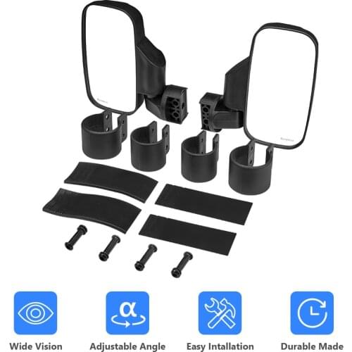 For Can Am Commander Maverick 800 1000 Rearview mirror for Yamaha Viking UTV Side Mirrors 1.75"/2" Clamp for POLARIS RZR XP 900