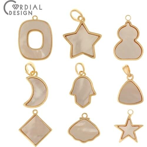 Cordial Design 20Pcs Charms For Necklace/Natural Shell/DIY Pendant/Hand Made/Genuine Gold Plating/Jewelry Findings & Components