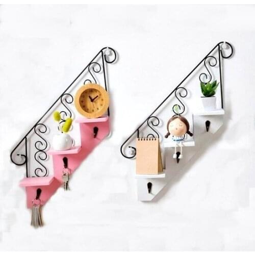 Wood and Wrought Iron Stair Key Holder Wall Rack paintable decorative objects декоративные предметы под роспись