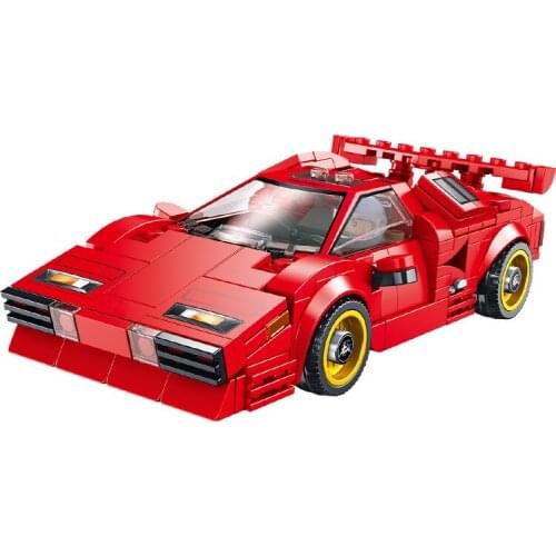 Super Racing Countach sport red car Boy Assembled Particle Building Block Toys for children gifts
