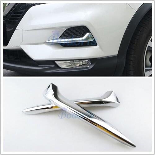 For Nissan Qashqai J11 2018 2019 Front Rear Reflector Fog Light Lamp Cover Sticker Decoration Garnish Moulding Trim Accessories
