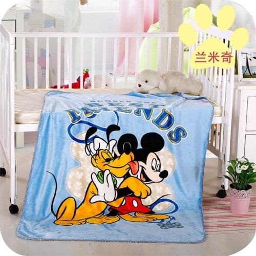 Disney Cartoon Mickey Pattern Double Layer Blanket Soft Flannel Children In Bed Sofa Boy Gift 100x140cm Home Textile Bedding