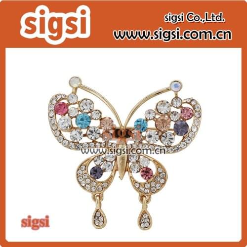 Elegant Colorful Crystal Rhinestone Butterfly Brooch Pin Mix Color Austrian Cute Butterfly Brooch Fashion Jewelry
