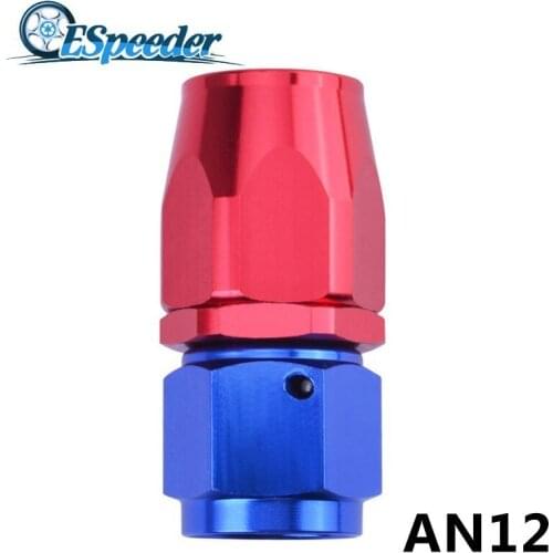 ESPEEDER AN12 Swivel Fitting Hose End Adapter Aluminium Hose End 0 45 90 180Degree Oil Fuel Line Adapter For Car Engine Red-blue
