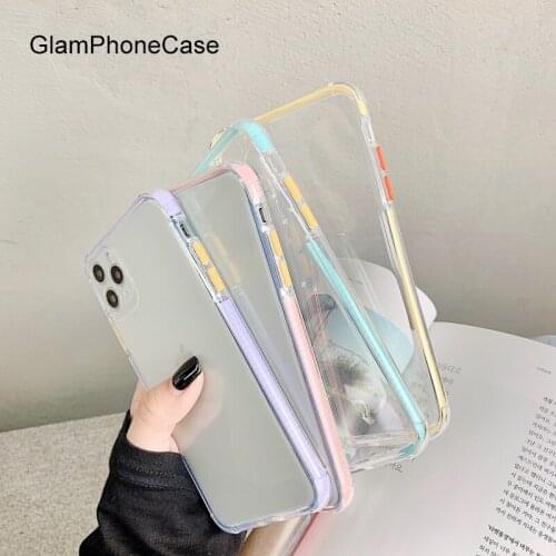 GlamPhoneCase Candy colors Phone Case For iPhone12Pro/max 11Pro/Max XS Max XR Soft Silicone Cover For iPhone11 7 8Plus Case