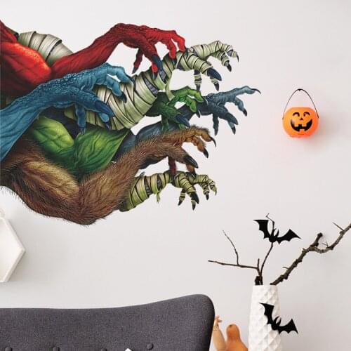 Halloween Cartoon Multiple Arms Party Atmosphere Wallpaper Window Glass Sticker Wall Sticker Self-Adhesive
