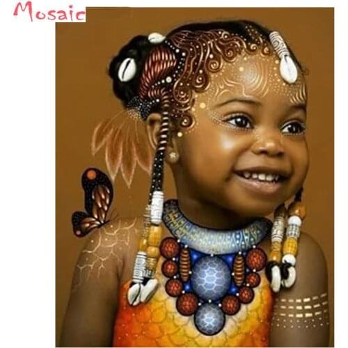 Diy Diamond Painting African Butterfly Girl New full 5d Diamond Embroidery Cross Stitch Diamond Mosaic With Square round Drill