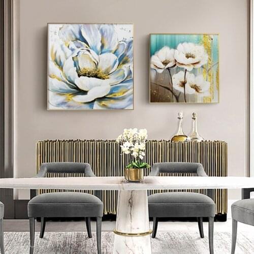 Nordic Watercolor Flowers Canvas Painting Wall Art Picture Posters and Prints Modern Scandinavian Golden Living Room Home Decor