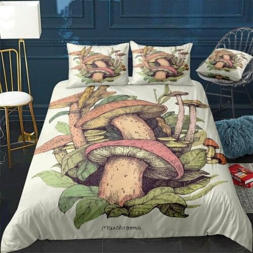 100 Types Of Mushrooms Quilt Cover Pillowcase 3Piece Comforter Bedding Set With Pillow Case Single Double Duvet Cover