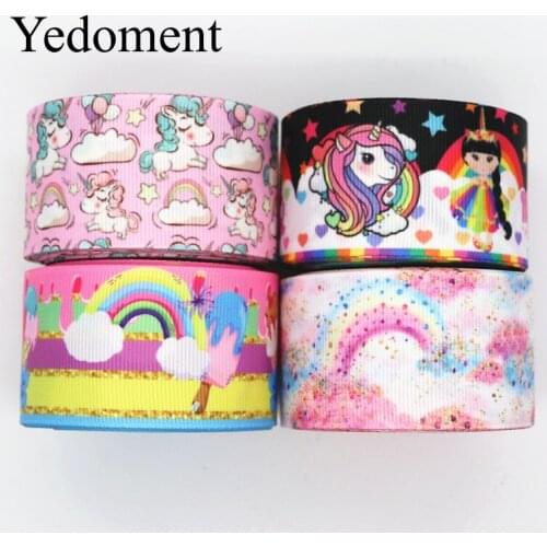 10 Yards 1.5'' 38MM Rainbow Printed Grosgrain Ribbons For Hair Bows DIY Handmade Materials Y19102205
