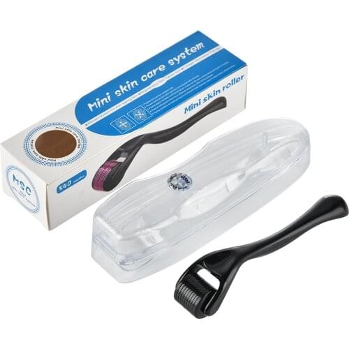 Mens Beard Growth Oil Kit Nourishing Enhancer Derma Roller Titanium Micro Needle 540 Dermaroller for Face Body Therapy