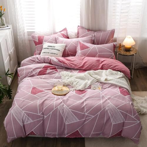 Cute Bedding Set Luxury Modern Cartoon Fruit Print Bed Sheets Adult Kid Geometry Duvet Cover Pillowcase Home Living Boy Girl