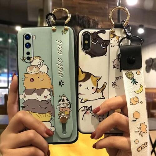 Back Cover Fashion Design Phone Case For One Plus Nord Wrist Strap Kickstand Cute Cover TPU Silicone