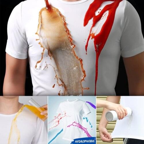 Anti-Dirty Waterproof Men T Shirt Creative Hydrophobic Stainproof Breathable Antifouling Quick Dry Top Short Sleeve T Shirt Men