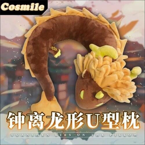 Cosmile Genshin Impact ZhongLi Theme Plush Doll Stuffed Toy Soft Plush Neck Pillow U-shape Cushion Sleep Support Cosplay Props