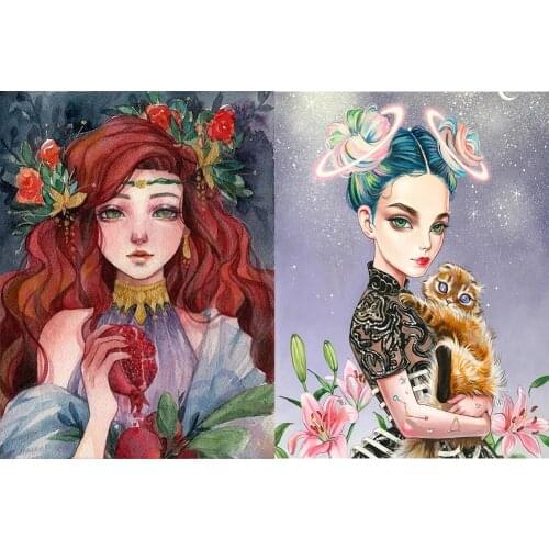 DIY Flower Fairy Cross Stitch Kits Printed Canvas Full Embroidery 11CT Needlework Sets Home Cross-Stitching Decoration Gift