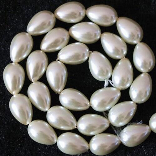 Newly waterdrop teardrop simulated-pearl 5*7mm 7*9mm 9*13mm white and cream white hot sale diy beautiful jewelry 15" B1079