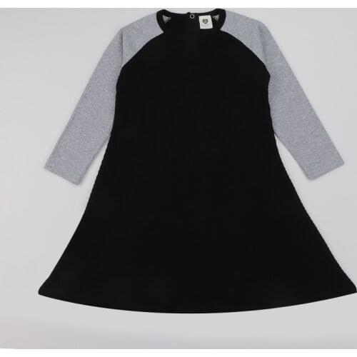 Girls dress long sleeves kids clothes waffle ribbed winter fashion girl dresses children clothing kids winter dress round neck