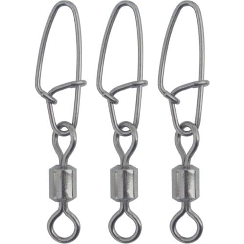 Fishing Swivel with Snap 20pcs/lot Rolling Fishing Swivels with New Hooked Snaps Stainless Steel Fishing Clips Connector Tackle