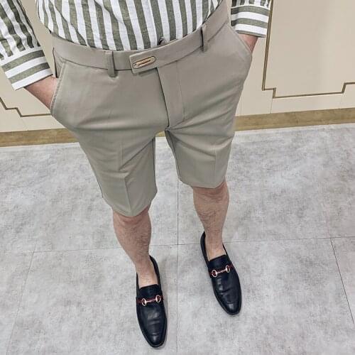 2020 Summer New Mens Suit Shorts Hot Mens Solid Color Slim Fashion Mens Casual Shorts High Quality Social Comfortable Shorts