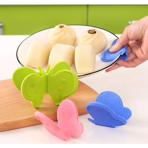 Thick Anti-scalding Silicone Caps Butterfly Shape Gloves Kitchen Tool Food Cover Hot Pot Holder Microwave Oven Plate Clip