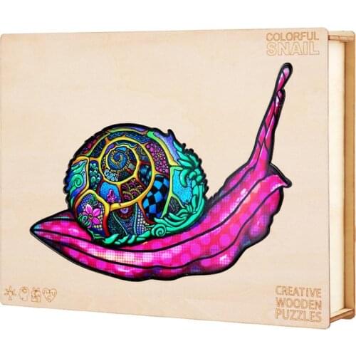 Unique Wooden Puzzles Snail Wooden Jigsaw Puzzle For Adults Kids Educational Toys Gifts Puzzle Board Set 3D Wooden Puzzle Games