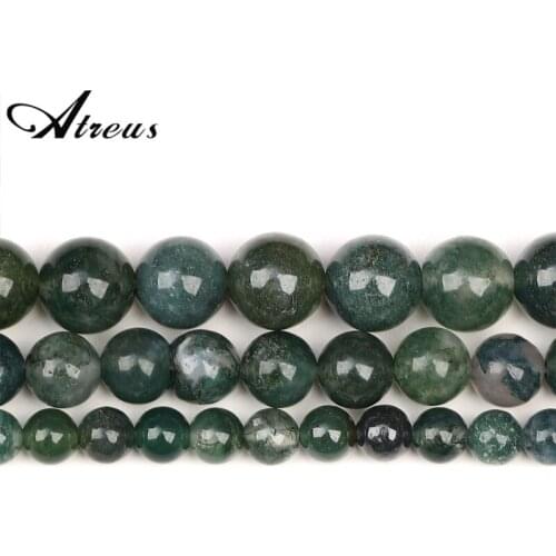 Aquatic Stone New Natural Stone Beads Shiny Round Beads For Jewelry Making 4/6/8mm Jadeite DIY Bracelets Necklace