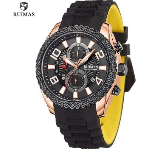 RUIMAS Military Sport Watches Men Silicone Strap Analog Quartz Watch Man Fashion Luxury Waterproof Wristwatch Relogios Clock 584