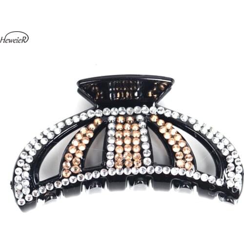 Women Lady Hair Accessories Hair Claws Hollow Headwear Rhinestones Crystal Hairpin Hairpiece Fashion Ponytail Holder Clips