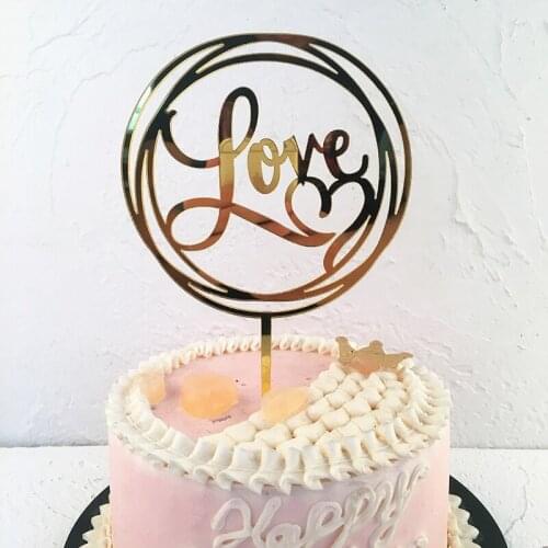 Gold Happy Anniversary Theme Party Cake Toppers Wedding Anniversary Cake Topper for Wedding Anniversary Party Cake Decorations