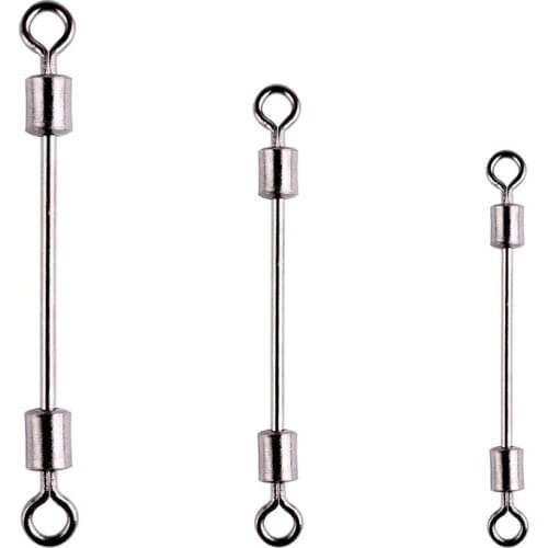 10pcs/box Stainless Steel Ball Bearing Fishing Swivels Snap Rolling Sea Fishing Swivels Snaps Connector Fishing Accessories