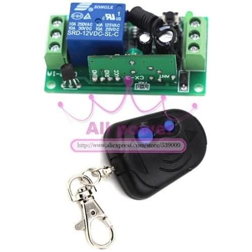 DC 12v 10A relay 1CH wireless switch RF remote control switch 315/433 MHZ Transmitter Receiver