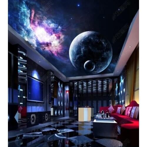 1816 Earth in the Planet Printing stretch ceiling film for workshop ceiling decoration