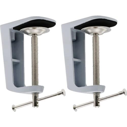 2pcs 0-59mm Range Adjustable Arm Desk Clamp Table Lamp Clip Holder Stand