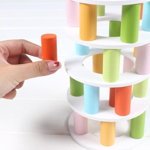 2in1 wooden stacking tumbling tower game baby toy wooden jenga building block and Flight Chess Interactive Party Game Gifts