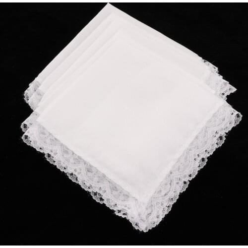 5Pack Mens Womens 100% Cotton White Handkerchiefs Comfy Hanky Party Hankies
