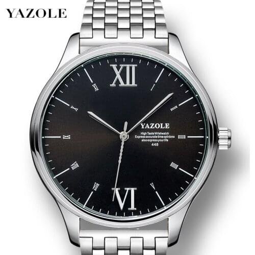 Brand Mens Watches Quartz Watch Men Stainless Steel YAZOLE Waterproof Sports Male Clock Watches Reloj Hombre Relogio Masculino
