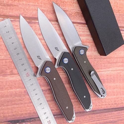 Eafengrow Made M1 Real D2 steel micarta handle ball bearing Folding Camp Hunting Kitchen Survival Outdoor EDC Tool Utility Knife